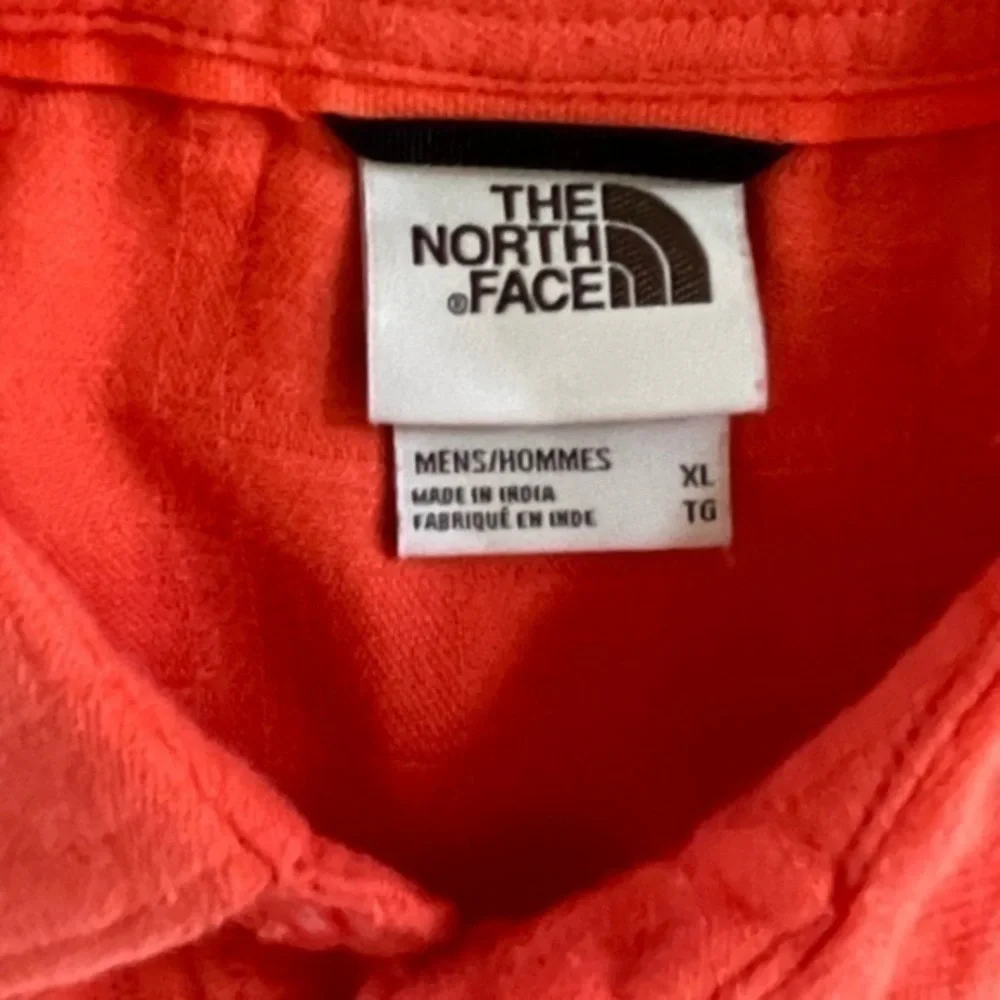 THE NORTH FACE Loghill Jacquard Short Sleeve Shirt Cotton‎ Hemp Orange Size XL